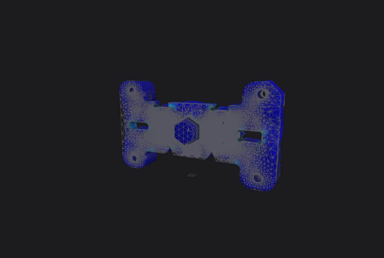 Von Mises stress field on the bracket, shown in the browser viewport